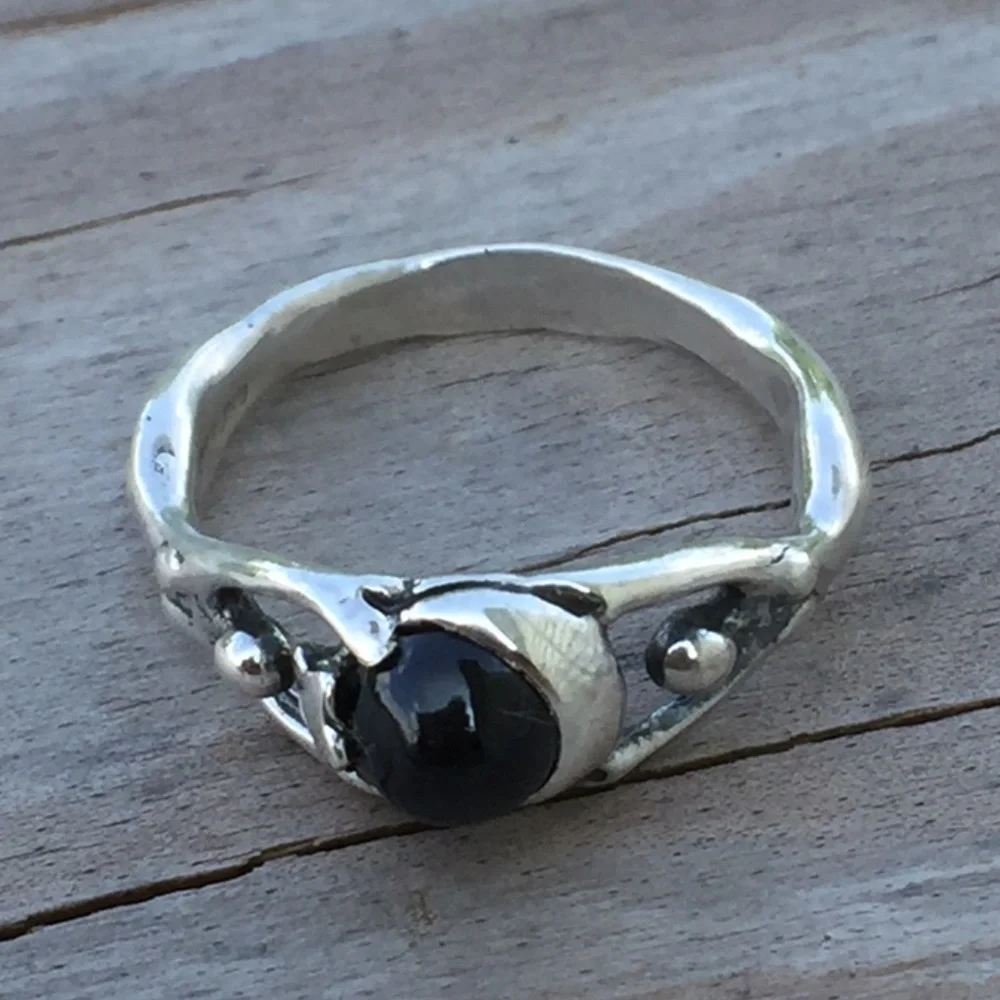 Moon Dancer Night Goddess Ring Sterling Silver w/ genuine Star Diopside USA - Picture 1 of 8